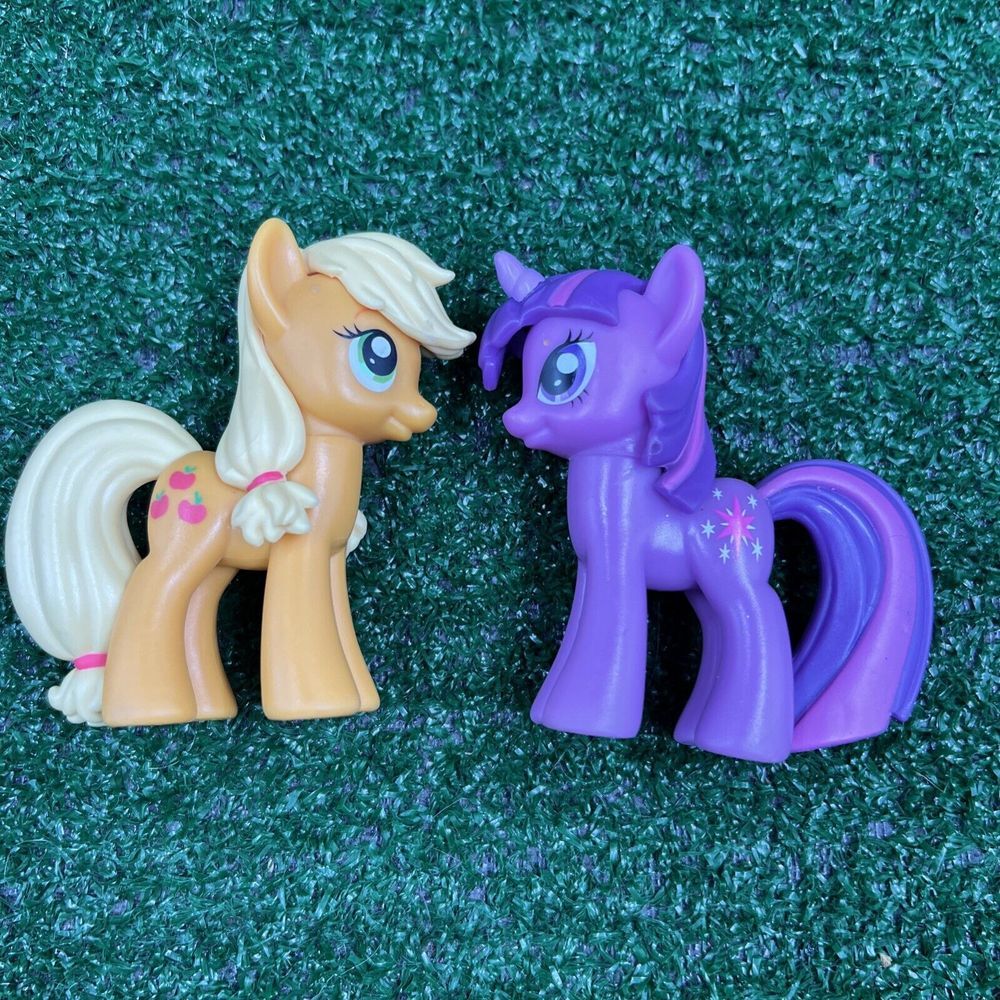MLP My Little Pony 3"‎ Princess Twilight Sparkle Purple Unicorn & Apple Jack 3"